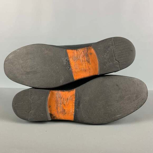 HERMES H Crest Black Leather Slip On Loafers - Picture 6 of 7